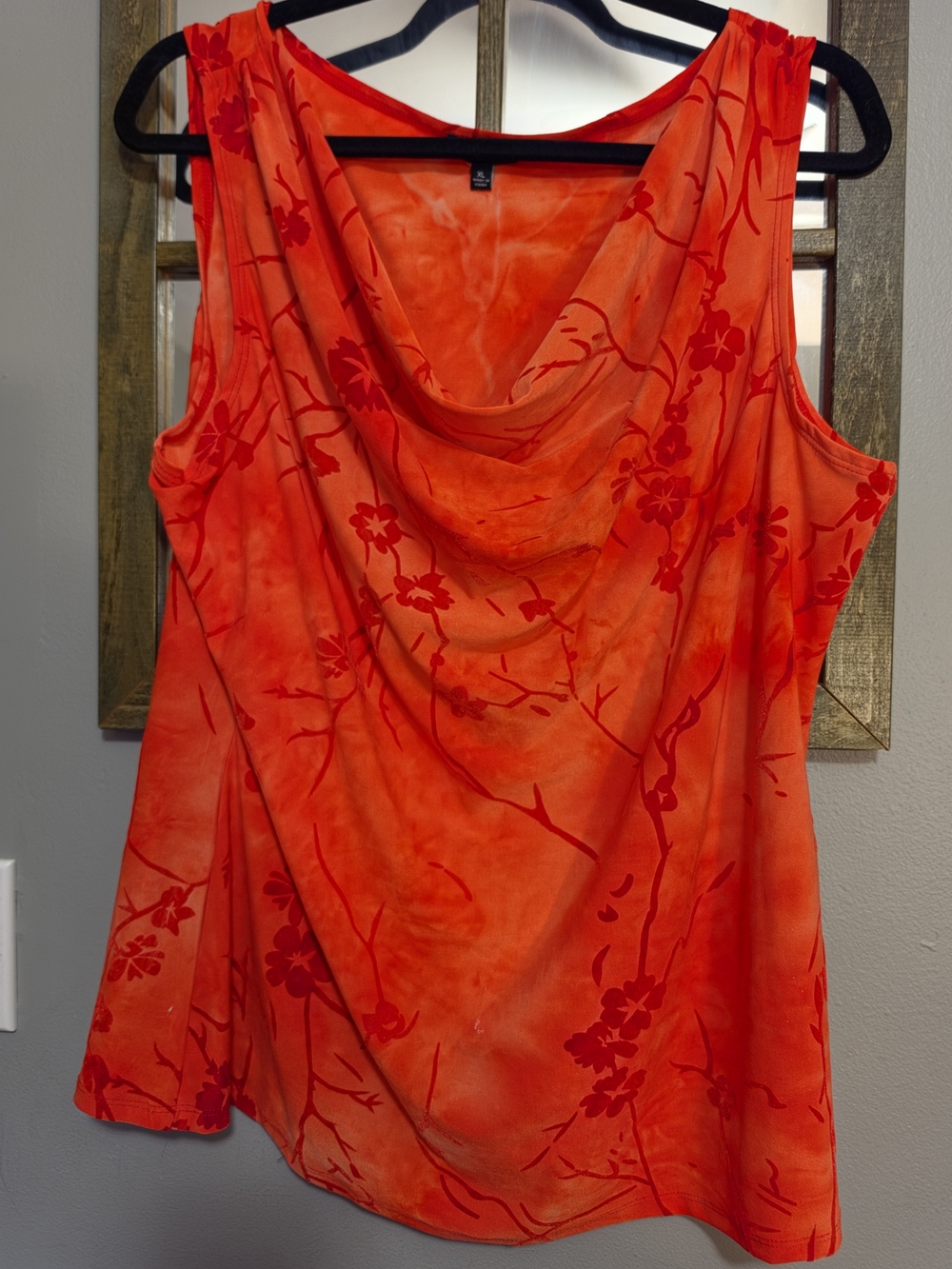 Sami & Jo Vibrant Orange Floral Cowl Neck Camisole